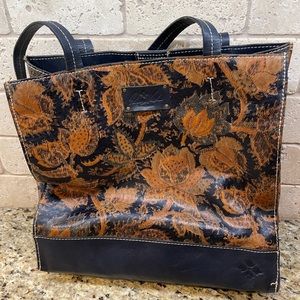 Patricia Nash Black and Brown Floral Shoulder Bag